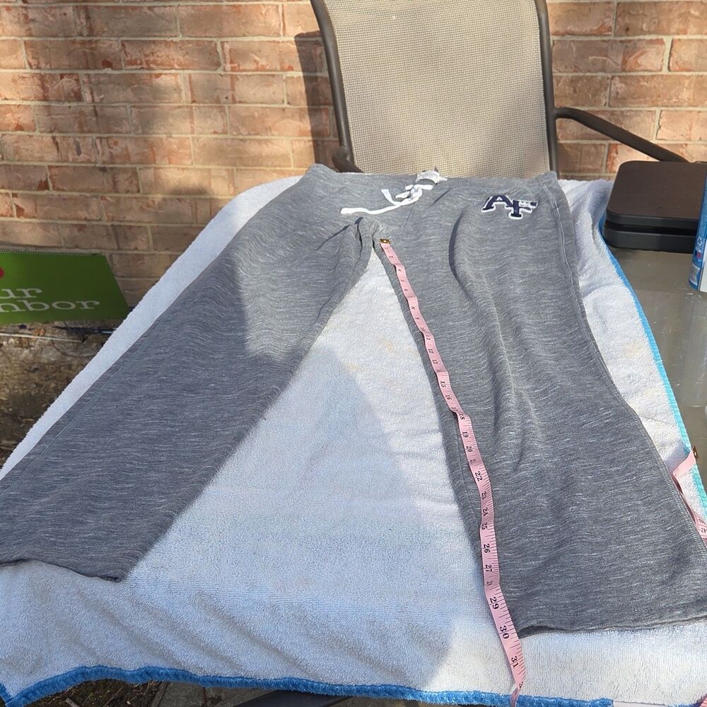 Abercrombie & Fitch Womens Gray Sweatpants M Drawstring Elastic wideleg